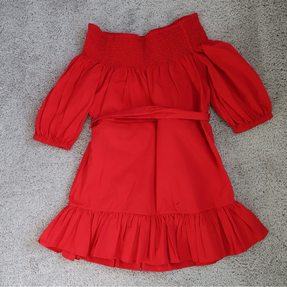 Tularosa Red Off-Shoulder Ruffle Mini Dress - Picture 5 of 8